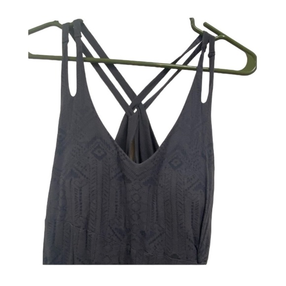 Athleta charcoal grey lined dress strappy back w bra shelf size medium - Picture 1 of 8
